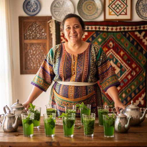 Slnečné svetlo osvetľujúce mätové pole v severnej Afrike.